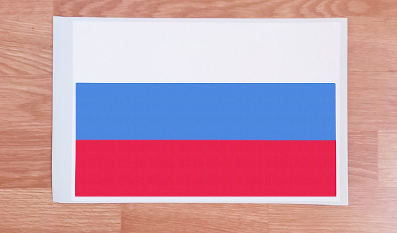 наклейки флаги РФ на светлый жёсткий борт